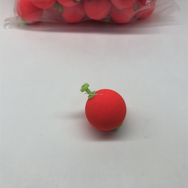 Picture of Plastilite Round Snap-On Foam Float, 1-1/4", Weighted, Red, 50 Per Bag