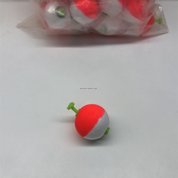 Picture of Plastilite Round Snap-On Foam Float, 1-1/4", Weighted, Red/White, 50 Per Bag