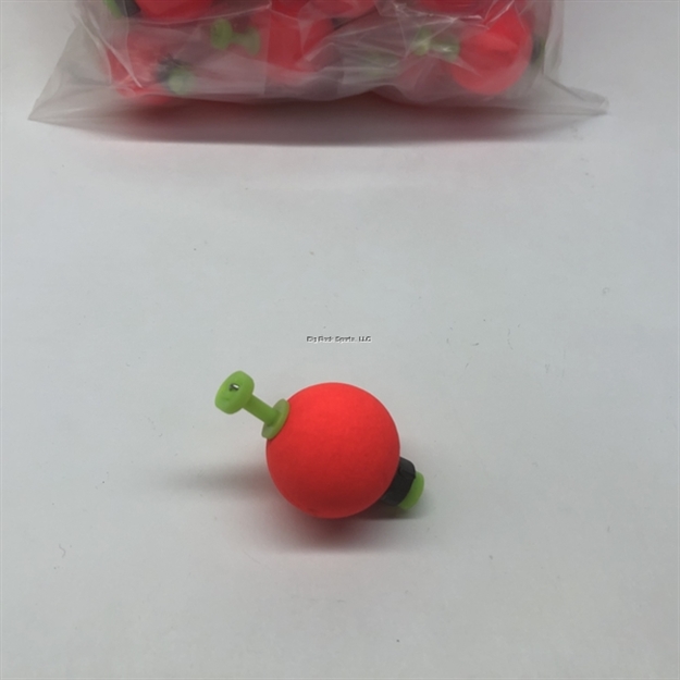 Picture of Plastilite Round Snap-On Foam Float, 1", Weighted, Red, 50 Per Bag