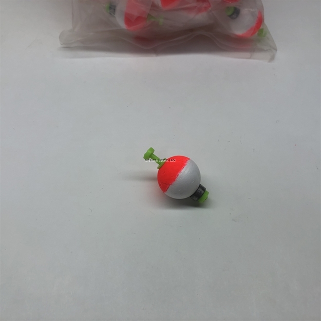 Picture of Plastilite Round Snap-On Foam Float, 1", Weighted, Red/White, 50 Per Bag