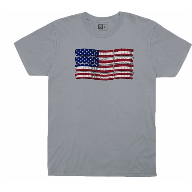 Picture of  Magpul Mag1180-040-M P-Mag Flag  Silver Cotton Short Sleeve Medium