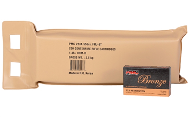 Picture of Pmc 223Abp Bronze Battle Pack 223Rem 55Gr Full Metal Jacket Boat Tail 200 Per Box/5 Case 741569060073 -