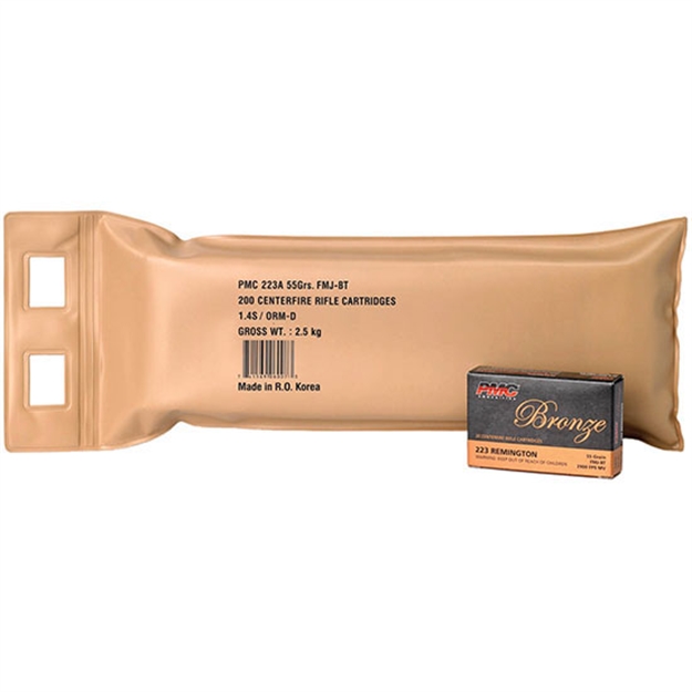 Picture of Pmc 223Abp Bronze Battle Pack 223Rem 55Gr Full Metal Jacket Boat Tail 200 Per Box/5 Case 741569060073
