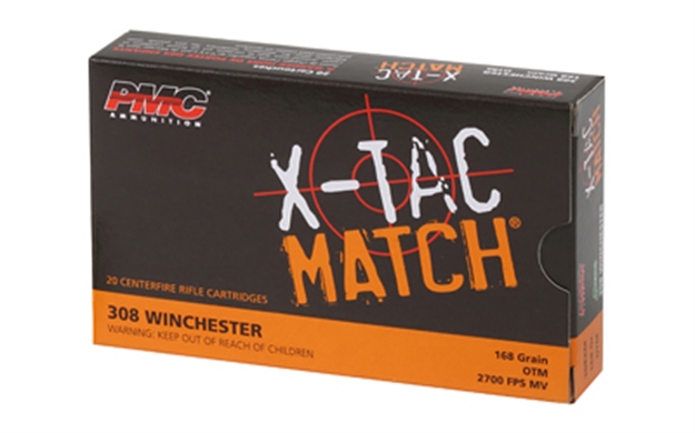 Picture of Pmc 308Xm X-Tac Match  308Win 168Gr Open Tip Match 20 Per Box/10 Case 741569040792