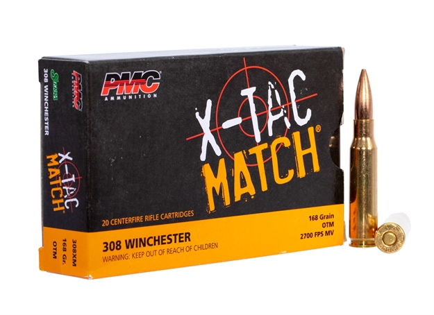 Picture of Pmc 308Xm X-Tac Match  308Win 168Gr Open Tip Match 20 Per Box/10 Case 741569040792 -