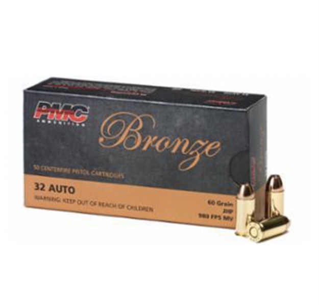 Picture of  Pmc 32B Bronze  32Acp 60Gr Jacketed Hollow Point 50 Per Box/20 Case 741569050098