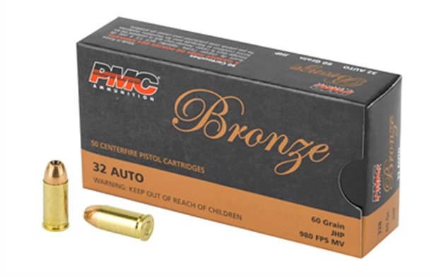 Picture of  Pmc 32B Bronze  32Acp 60Gr Jacketed Hollow Point 50 Per Box/20 Case