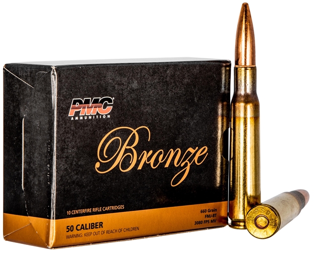 Picture of Pmc 50A Bronze  50Bmg 660Gr Full Metal Jacket Boat Tail 10 Per Box/20 Case 741569060356