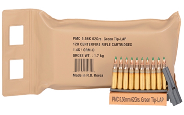Picture of Pmc 556(M55)Bp X-Tac Battle Pack 5.56X45mmnato 62Gr Light Armor Piercing Green Tip 120 Per Box/5 Case 556KBP