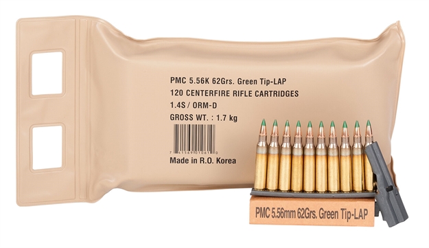 Picture of Pmc 556(M55)Bp X-Tac Battle Pack 5.56X45mmnato 62Gr Light Armor Piercing Green Tip 120 Per Box/5 Case 556KBP