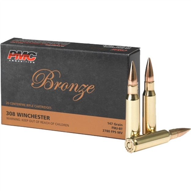 Picture of Pmc 308B Bronze  308Win 147Gr Full Metal Jacket Boat Tail 20 Per Box/25 Case 741569060288 -