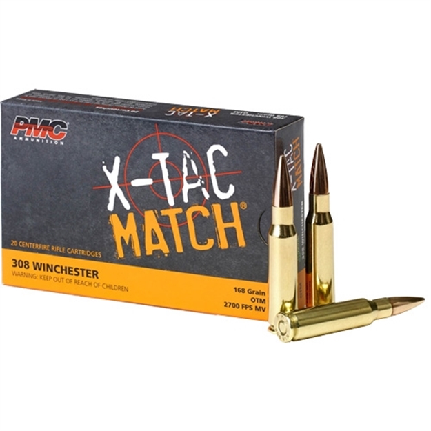 Picture of Pmc 308Xm X-Tac Match  308Win 168Gr Open Tip Match 20 Per Box/10 Case 741569040792