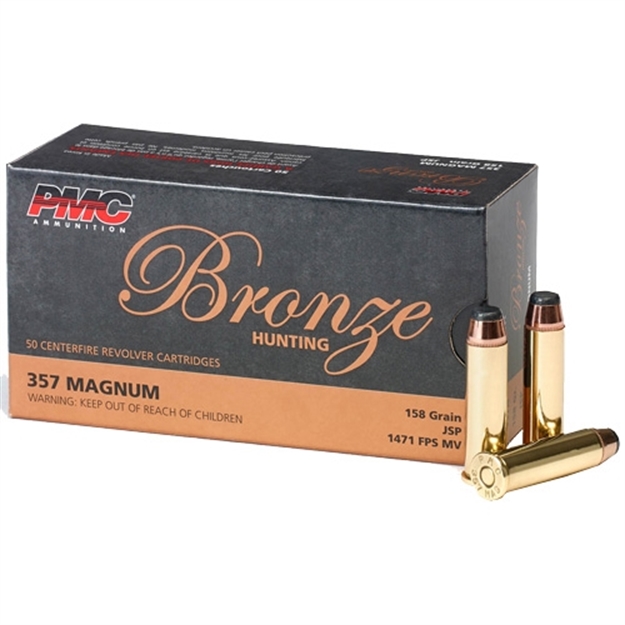 Picture of Pmc Bronze Pistol Ammo 357 Mag, Jsp, 158 Gr, 1471 Fps, 50 Rnd, Boxed 741569050173