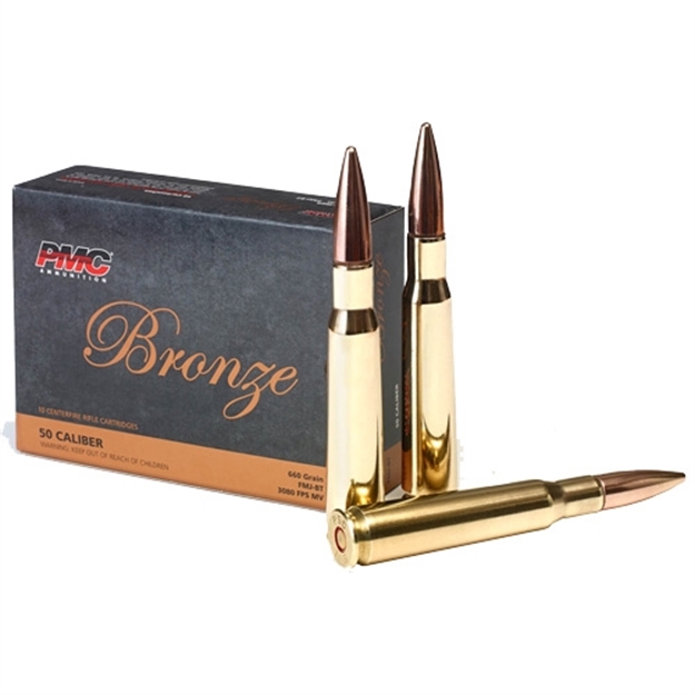 Picture of Pmc 50A Bronze  50Bmg 660Gr Full Metal Jacket Boat Tail 10 Per Box/20 Case 741569060356 -