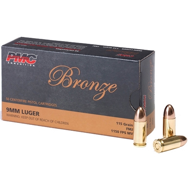 Picture of Pmc 9A Bronze  9Mmluger 115Gr Full Metal Jacket 50 Per Box/20 Case 741569070270 -