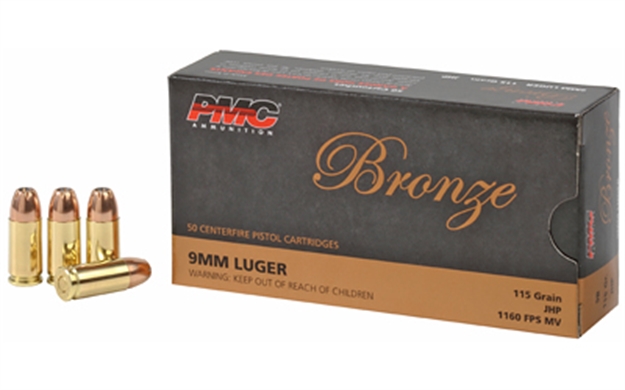 Picture of  Pmc 9B Bronze  9Mmluger 115Gr Jacketed Hollow Point 50 Per Box/20 Case 741569050708