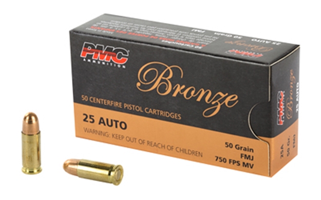 Picture of  Pmc 25A Bronze  25Acp 50Gr Full Metal Jacket 50 Per Box/20 Case