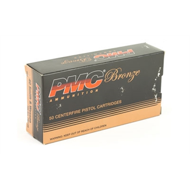 Picture of Pmc Bronze Pistol Ammo 40 S&W, Fmj-Fp, 165 Gr, 989 Fps, 50 Rnd, Boxed 741569070430 -