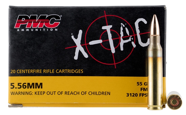 Picture of Pmc 556X X-Tac  5.56X45mmnato 55Gr Full Metal Jacket Boat Tail 20 Per Box/50 Case 741569010115