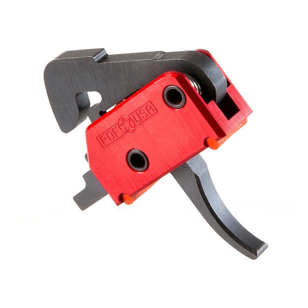 Picture of  Patriot Ordnance Factory 00457 Drop-In  Single-Stage Curved Trigger With 4.50 Lbs Draw Weight & Black/Red Finish For Ar-Platform 847313004574