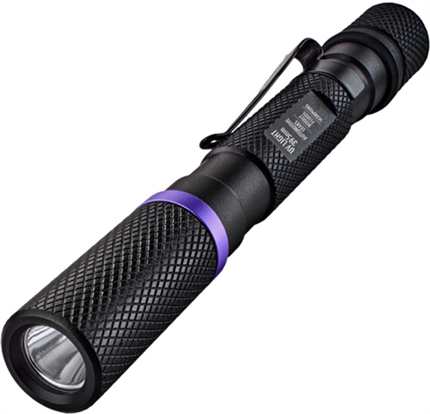 Picture of Police Security Flashlights 395Nm UV Penlight Black W/ 2Aaa Batteries 98343 704673983430