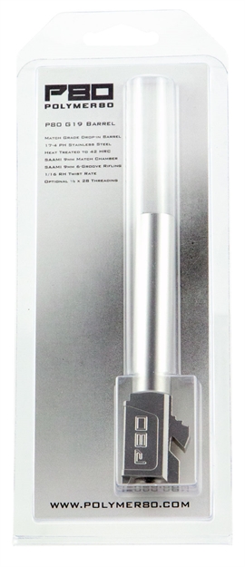 Picture of Polymer80 P80g19sss G19 Gen1-4 Compatible Standard Barrel 9Mm 4.01" Stainless Steel