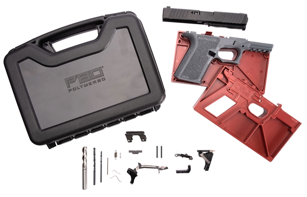 Picture of Polymer80 Pf940cbbsgry Pf940c Buy Build Shoot Kit Glock 19/23 Gen3 Polymer Gray 15Rd