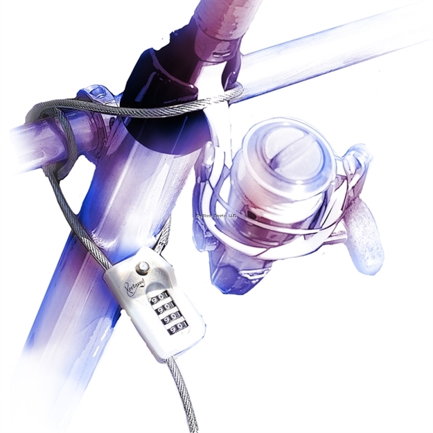 Picture of Portarod Lock,Heavy Duty Construction, Easy TO Set Combination, 3/16In Diameter Coated Steel, 4 Feet Cable Length