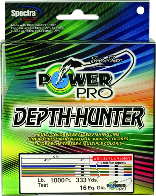 Picture of Power Pro Depth-Hunter Braided Fishing Line Metered 30Lb 1000Ft 333 YD Multi-Colored