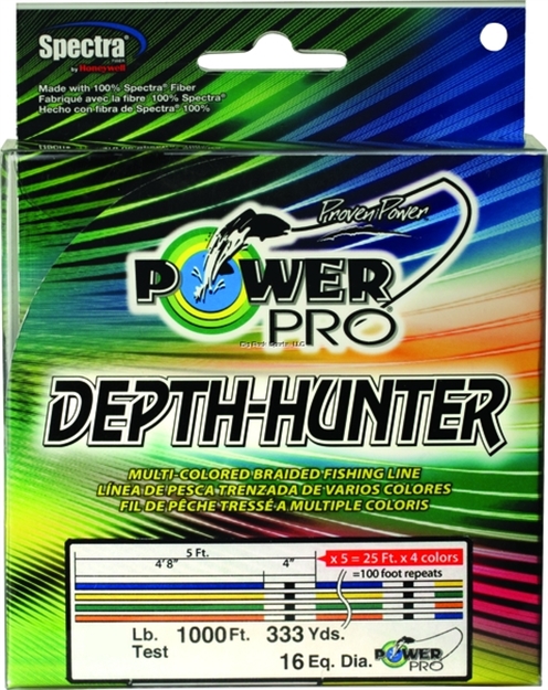 Picture of Power Pro Depth-Hunter Braided Fishing Line Metered 50Lb 1000Ft 333 YD Multi-Colored