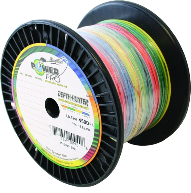 Picture of Power Pro Depth-Hunter Braided Fishing Line Metered 50Lb 1500Ft 500 YD Multi-Colored