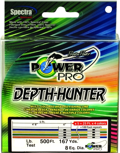 Picture of Power Pro Depth-Hunter Braided Fishing Line Metered 50Lb 500Ft 167 YD Multi-Colored