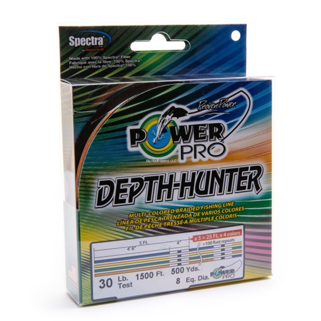 Picture of Power Pro Depth-Hunter Braided Fishing Line Metered 80Lb 4500Ft 1500Yd Multi-Colored 21100801500J 712649209408
