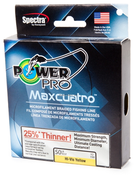 Picture of Power Pro Maxcuatro Spectra HT Braided Fishing Line 30Lb 1500Yd Hi-Vis Yellow