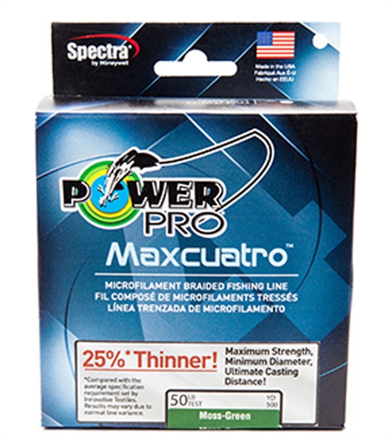 Picture of Power Pro Maxcuatro Spectra HT Braided Fishing Line 65Lb 1500 YD Moss Green