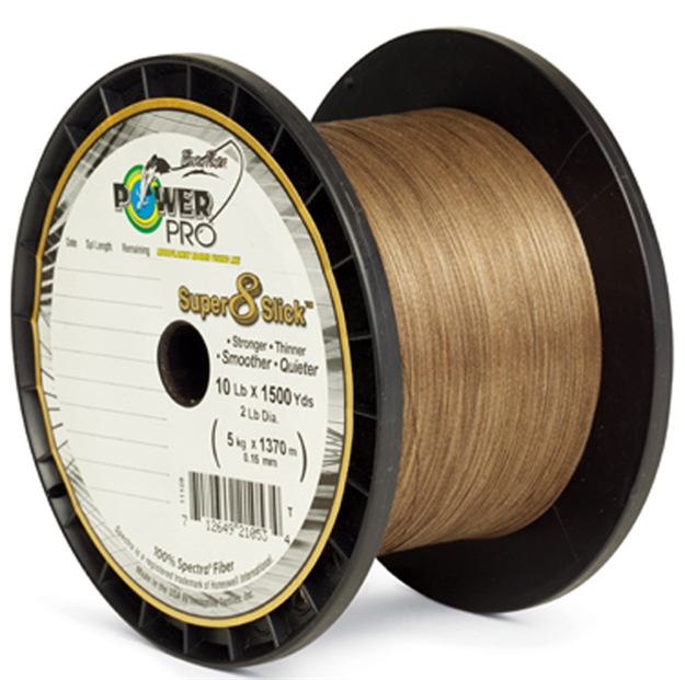 Picture of Power Pro Super 8 Slick Braided Fishing Line 10Lb 150 YD Timber Brown