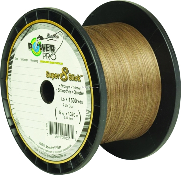 Picture of Power Pro Super 8 Slick Braided Fishing Line 15Lb 1500 YD Timber Brown