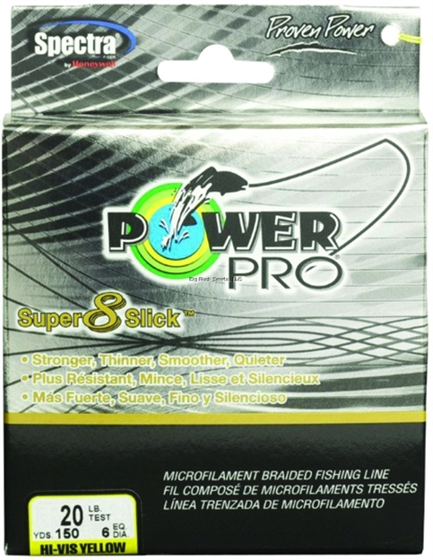 Picture of Power Pro Super 8 Slick Braided Fishing Line 20Lb 150 YD Hi-Vis Yellow
