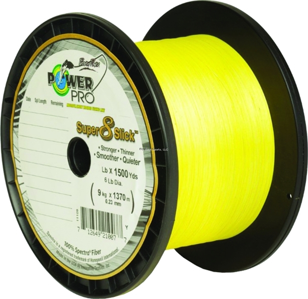 Picture of Power Pro Super 8 Slick Braided Fishing Line 40Lb 1500 YD Hi-Vis Yellow