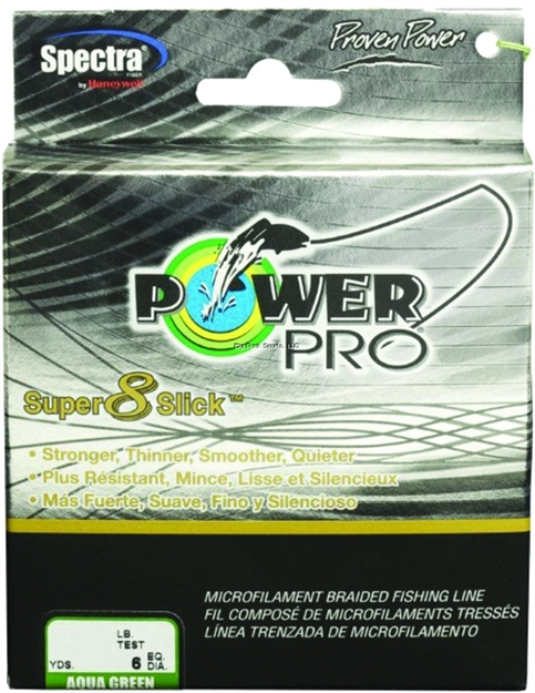 Picture of Power Pro Super 8 Slick Braided Fishing Line 65Lb 150 YD Aqua Green