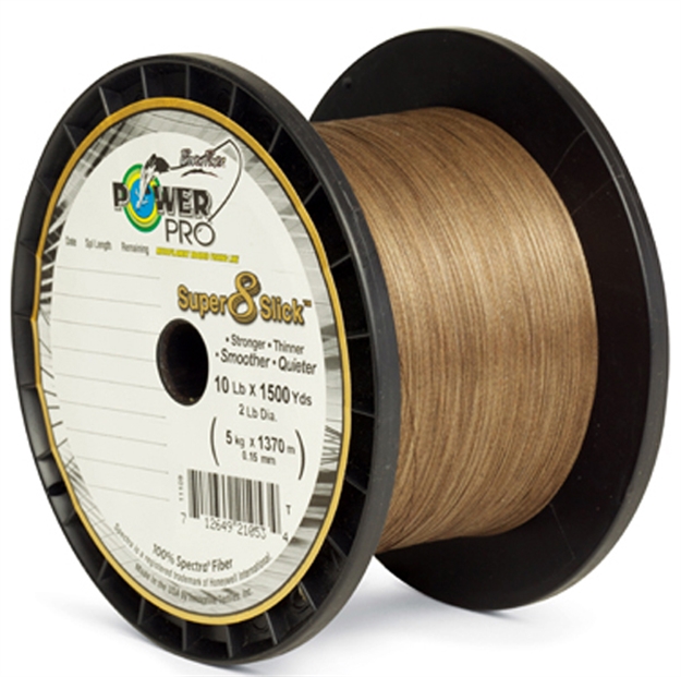 Picture of Power Pro Super 8 Slick Braided Fishing Line 80Lb 1500 YD Timber Brown