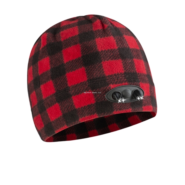 Picture of Powercap 4 Led Red Plaid Lighted Beanie