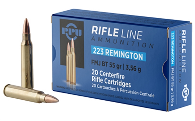Picture of  Ppu Pp223f1 Standard Rifle  223Rem 55Gr Full Metal Jacket Boat Tail 20 Per Box/50 Case