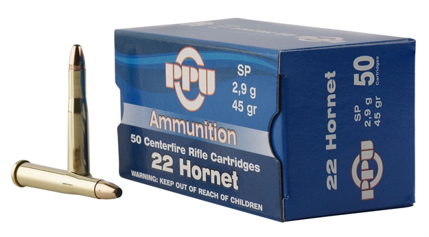 Picture of  Ppu Pp22h Standard Rifle  22Hornet 45Gr Soft Point 50 Per Box/20 Case