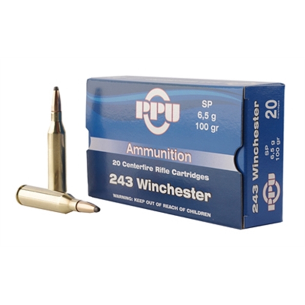 Picture of  Ppu Pp2432 Standard Rifle  243 Win 100 GR Soft Point 20 Per Box/ 10 Case 605003812340