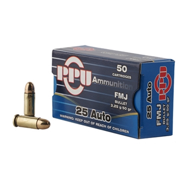 Picture of  Ppu Pph25 Handgun  25Acp 50Gr Full Metal Jacket 50 Per Box/20 Case 605003813002