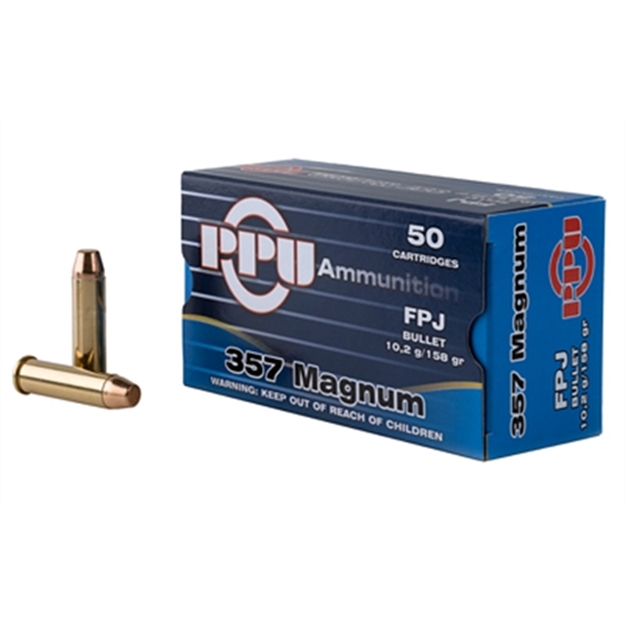 Picture of  Ppu Pph357mf Handgun  357Mag 158Gr Flat Point Jacketed 50 Per Box/10 Case