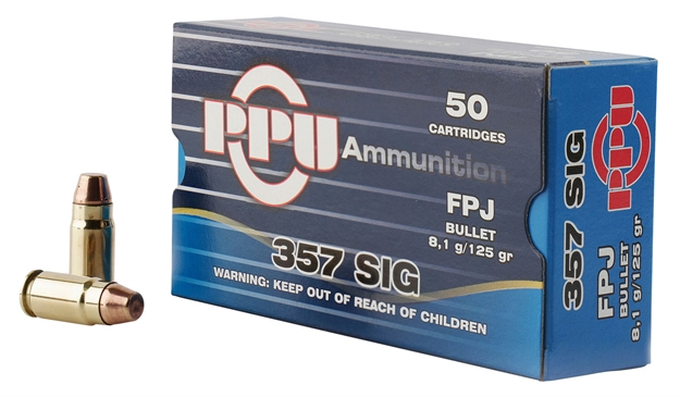 Picture of  Ppu Pph357s Handgun  357Sig 125Gr Flat Point Jacketed 50 Per Box/20 Case 605003812302