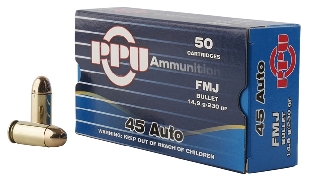 Picture of  Ppu Pph45f Handgun  45Acp 230Gr Full Metal Jacket 50 Per Box/10 Case 605003813170