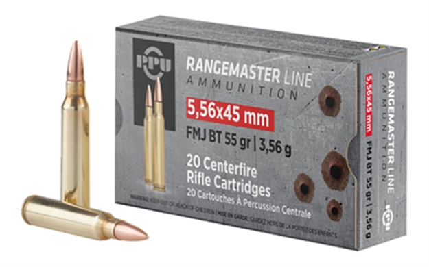 Picture of  Ppu Pprm5561 Rangemaster  5.56X45mmnato 55Gr Full Metal Jacket Boat Tail 20 Per Box/50 Case